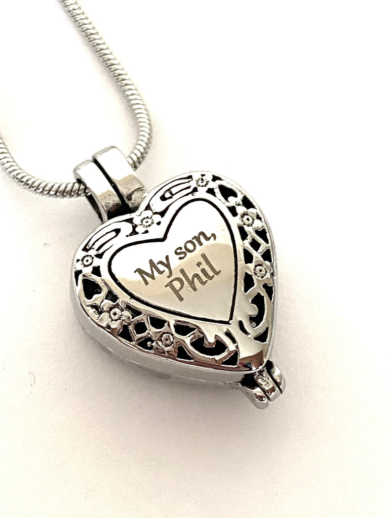 "Always In My Heart" or Custom Name - Gold/Silver Cremation Necklace Pendant Pragma-memorials Cremation Jewellery cremation necklace