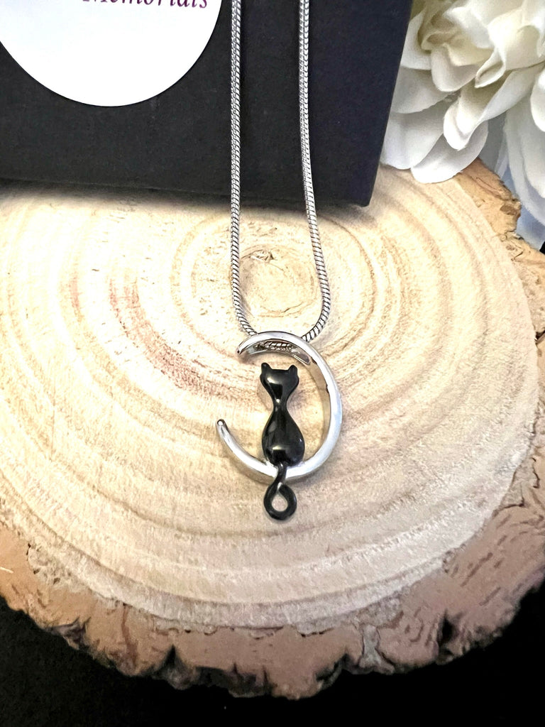 Cat & Moon - Cremation Ashes Pendant & Necklace PRAGMA - Cremation Jewellery & Urns  Cremation Jewellery cremation necklace