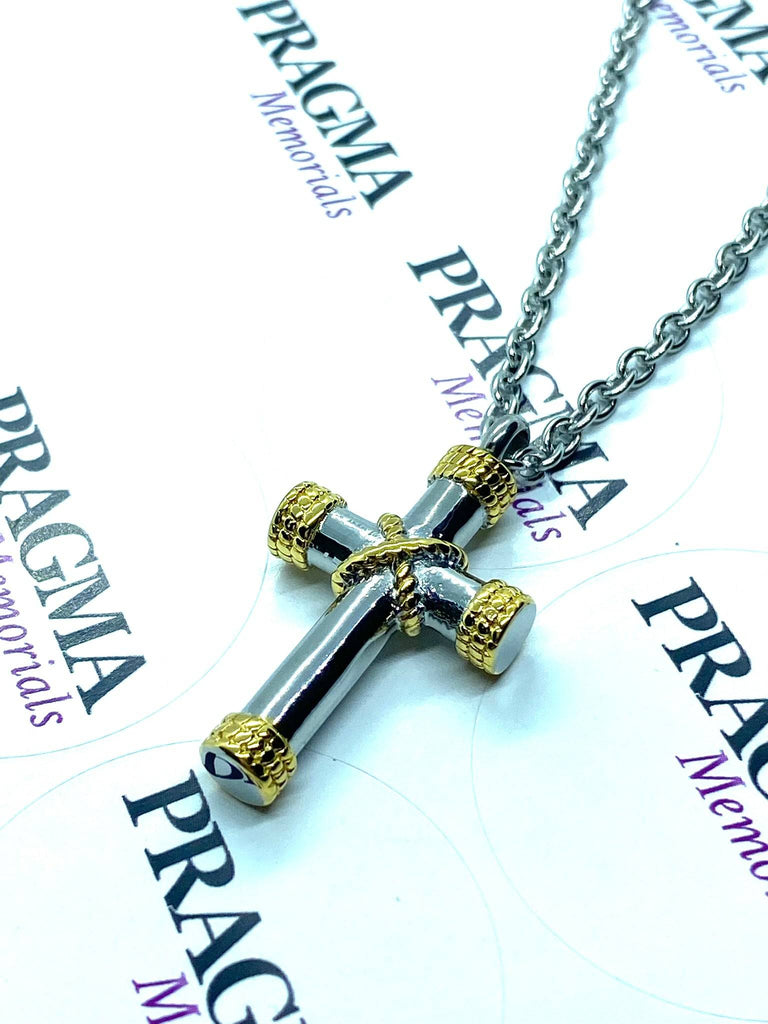 Silver Cross Ashes Memorial Pendant - Ashes Jewellery