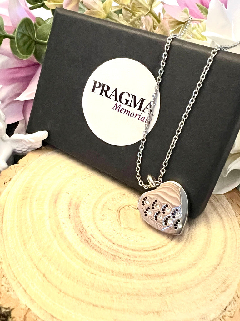 Crystal Paw Print Heart - Cremation Keepsake for Pet Ashes PRAGMA - Cremation Jewellery & Urns  Cremation Jewellery cremation necklace