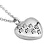 Diamante Paw Print Heart - Pet Cremation Pendant & Necklace - PRAGMA - Cremation Jewellery & Keepsakes