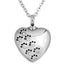 Diamante Paw Print Heart - Pet Cremation Pendant & Necklace