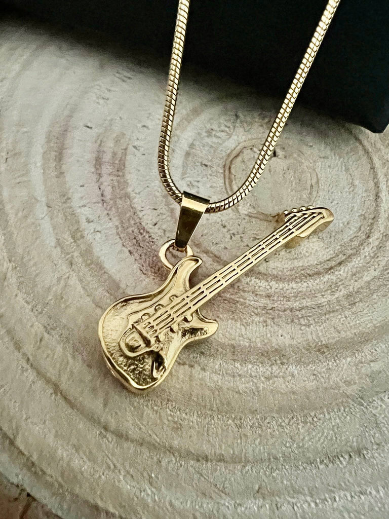 electric guitar cremation ashes pendant necklace pragma cremation jewellery urns