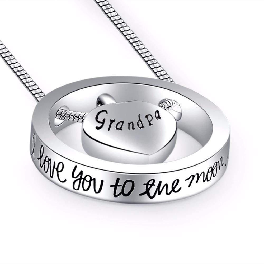 Eternity Heart 'I Love You To The Moon And Back' Necklace for Ashes - PRAGMA - Cremation Jewellery & Keepsakes