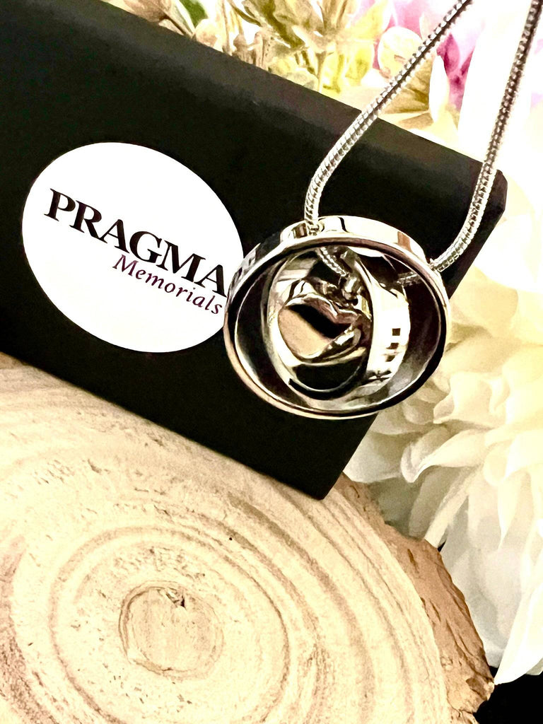 Eternity Love Heart 'No Longer By My Side, Forever In My Heart' Ashes Pendant PRAGMA - Cremation Jewellery & Urns  cremation necklace
