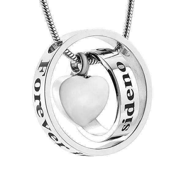 Eternity Love Heart 'No Longer By My Side, Forever In My Heart' Ashes Pendant - PRAGMA - Cremation Jewellery & Keepsakes