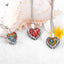 Floral Glass Heart Pendant - Necklace for Cremation Remains