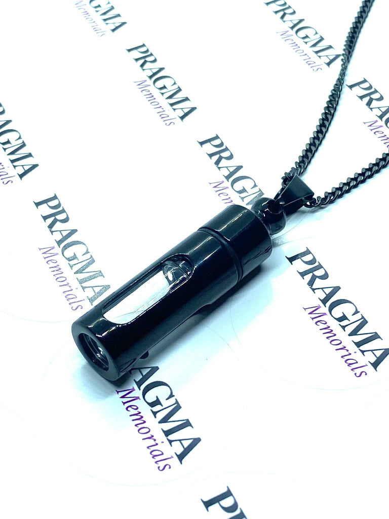 Glass Cylinder Pendant for Ashes PRAGMA - Cremation Jewellery & Keepsakes Cremation Jewellery cremation necklace