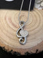 Music Note (Treble Clef) with Diamante Heart -  Cremation Necklace for Ashes