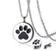 Paw Print Round Urn Necklace for Pet Ashes