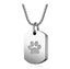Paw Print Rounded Rectangle - Personalised Cremation Necklace for Pet Ashes PRAGMA - Cremation Jewellery & Keepsakes Silver cremation necklace