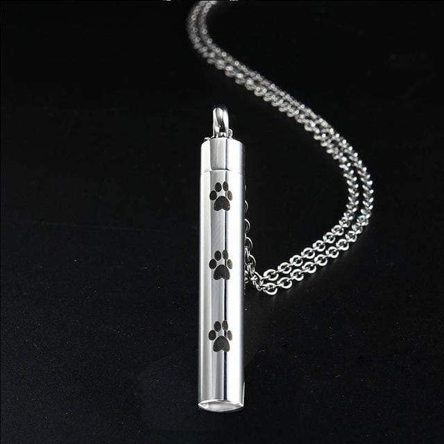 Pet Paw Cylinder Pet Cremation Pendant & Necklace for Ashes - PRAGMA - Cremation Jewellery & Keepsakes