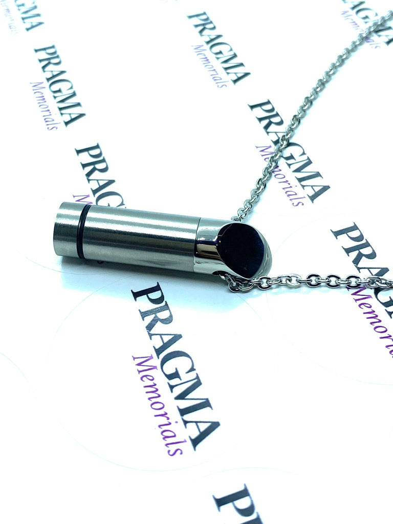 Silver Cylinder Capsule - Necklace & Pendant for Ashes PRAGMA - Cremation Jewellery & Keepsakes Cremation Jewellery cremation necklace