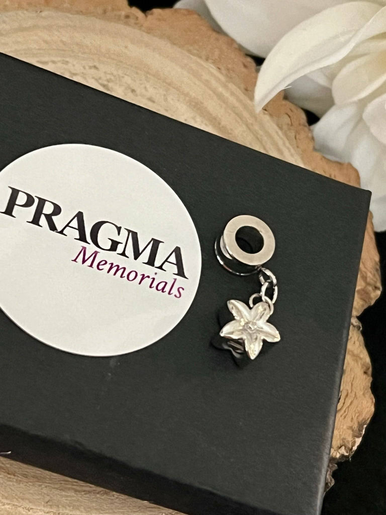 Silver Flower - Bracelet Keepsake Charm for Ashes PRAGMA - Cremation Jewellery & Urns  Cremation Jewellery cremation necklace