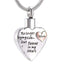 Silver "No longer by my side, but forever in my heart" - Cremation Necklace for Son/Daughter/Brother/Sister/Mum/Dad - PRAGMA - Cremation Jewellery & Keepsakes
