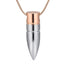 Silver & Rose-Gold Bullet Pendant for Cremation Ashes