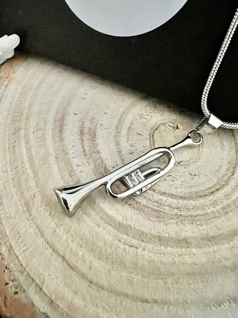 Silver Trumpet Ashes Pendant PRAGMA - Cremation Jewellery & Urns  cremation necklace
