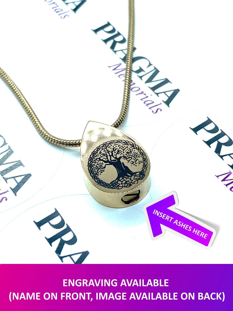 Tear Drop Tree of Life Ashes Pendant PRAGMA - Cremation Jewellery & Urns  cremation necklace