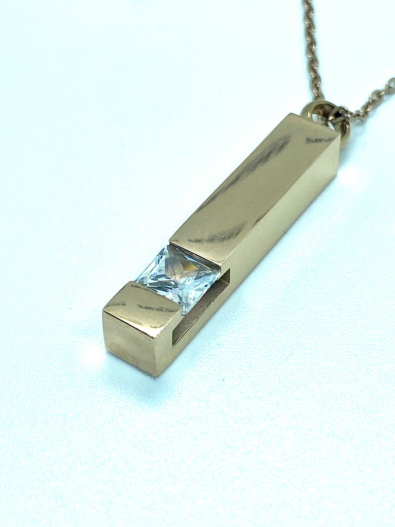 The Eternal Spark - Cremation Pendant Urn for Ashes PRAGMA - Cremation Jewellery & Keepsakes Gold cremation necklace