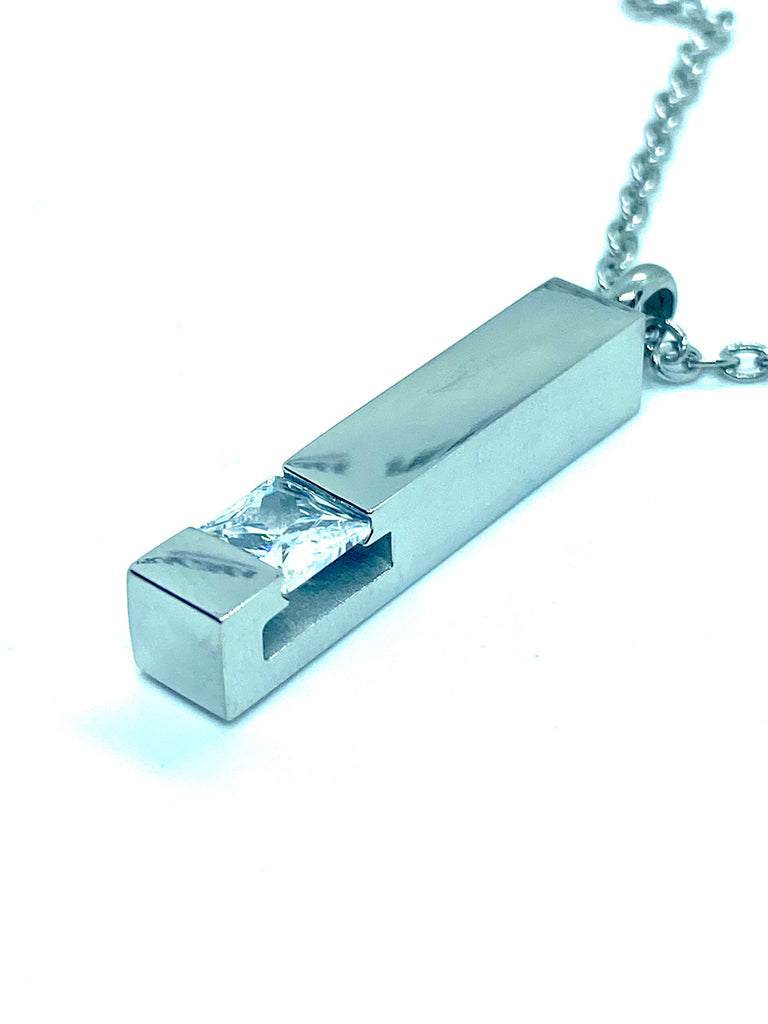 The Eternal Spark - Cremation Pendant Urn for Ashes PRAGMA - Cremation Jewellery & Keepsakes Silver cremation necklace